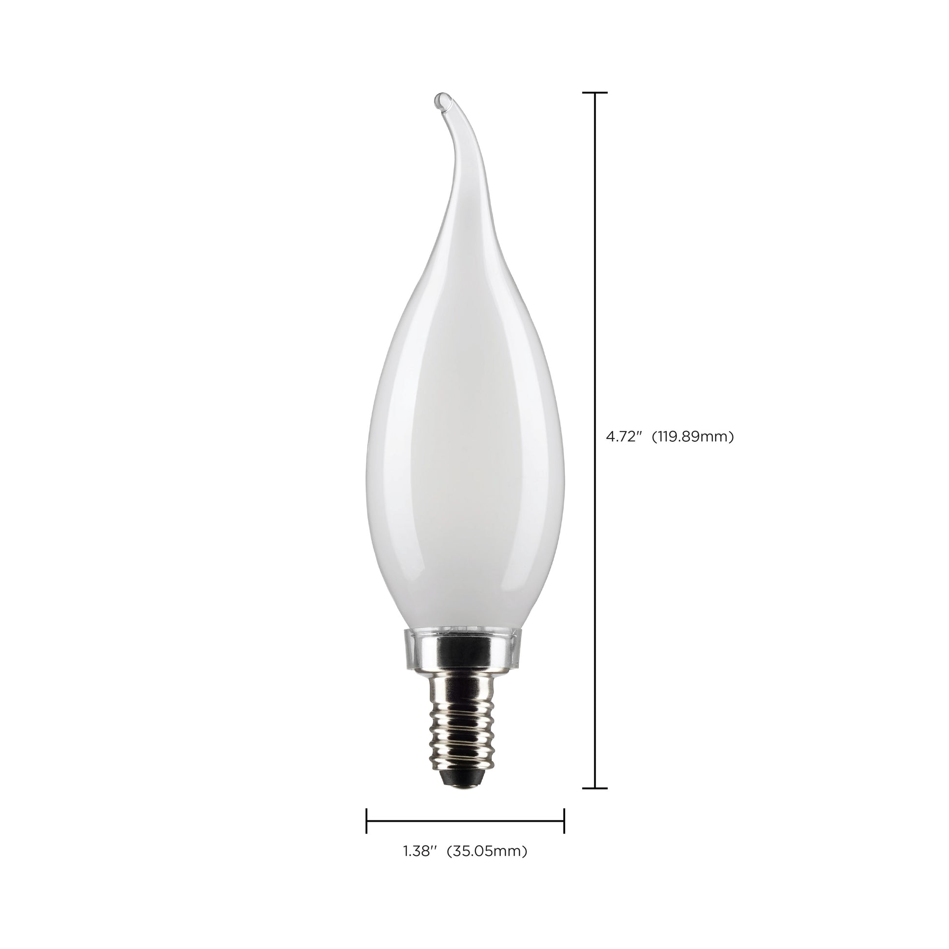 image of 4 Watt CA10 LED - Frost - Candelabra base - 90 CRI - 2700K - 120 Volt