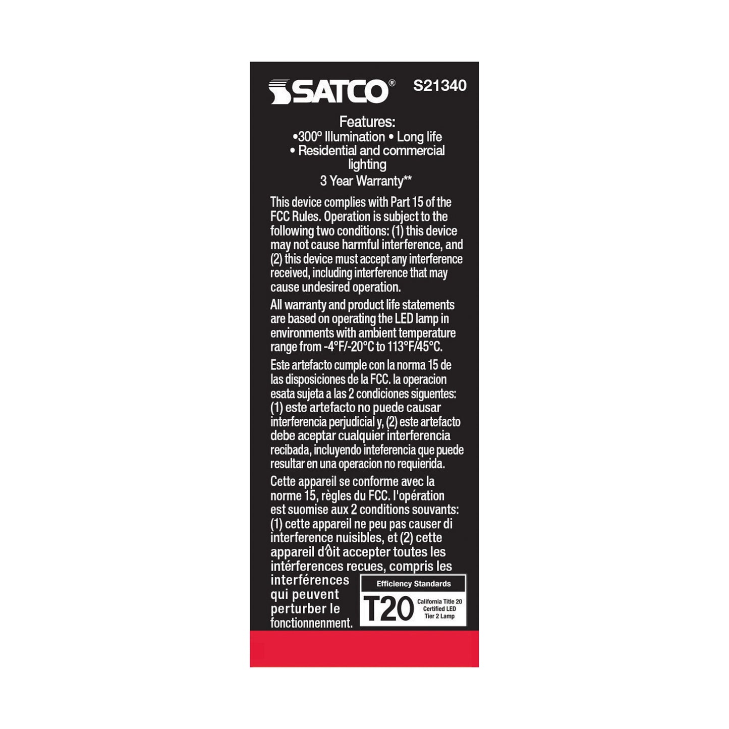 image of 2.8 Watt T6 LED - Clear - Candelabra base - 90 CRI - 2700K - 120 Volt