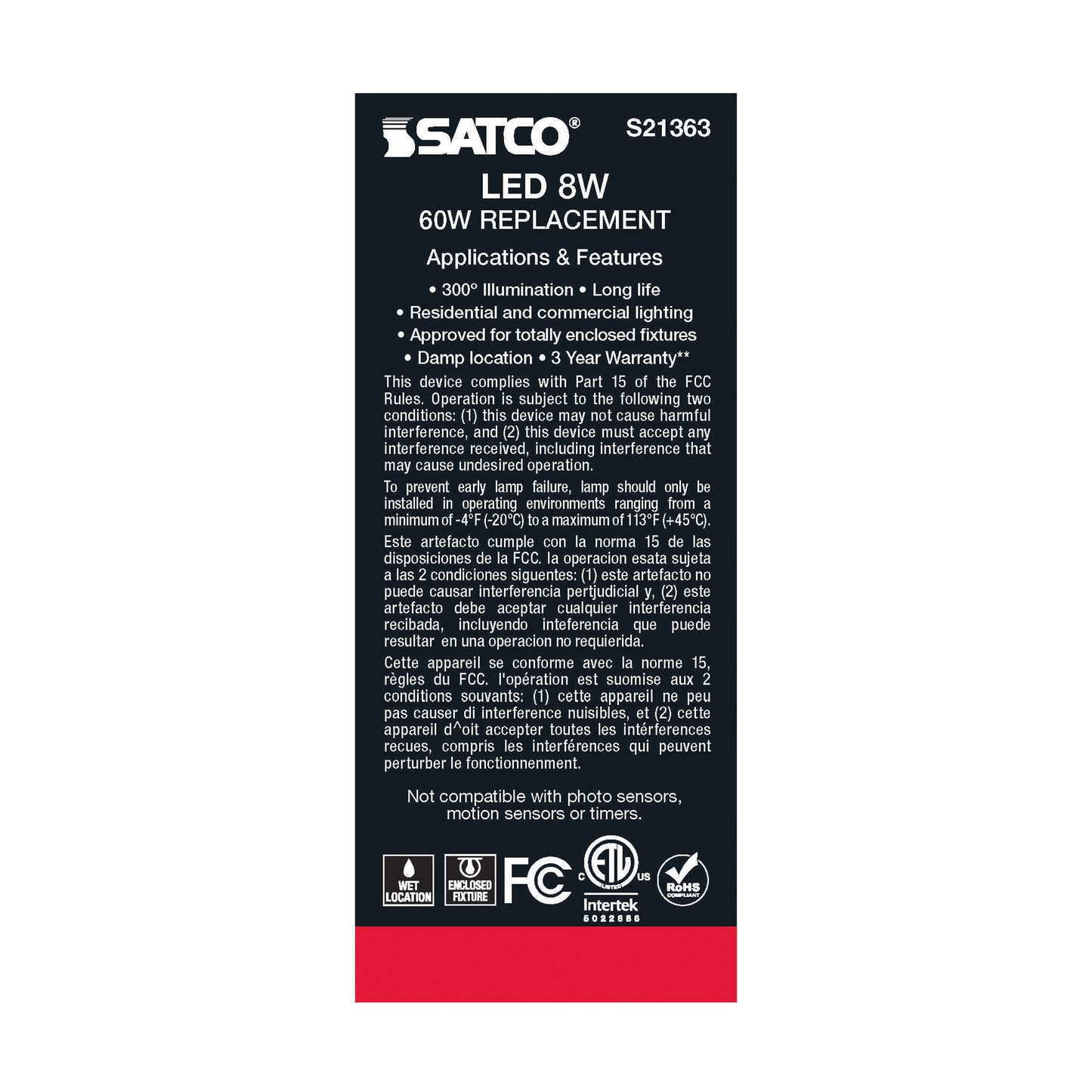 image of 8 Watt ST19 LED - Clear - Medium base - 90 CRI - 2700K - 120 Volt