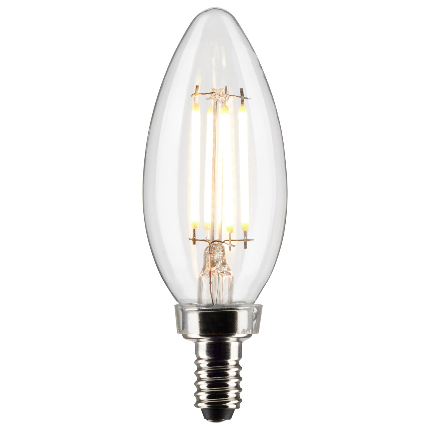 image of 4 Watt B11 LED - Clear - Candelabra base - 90 CRI - 2700K - 120 Volt - 3-Pack