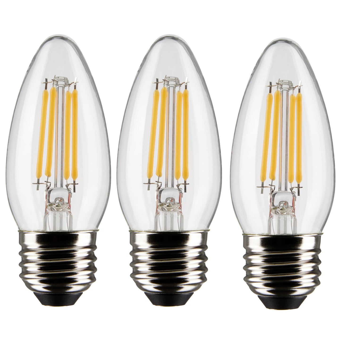 image of 4 Watt B11 LED - Clear - Medium base - 90 CRI - 2700K - 120 Volt - 3-Pack