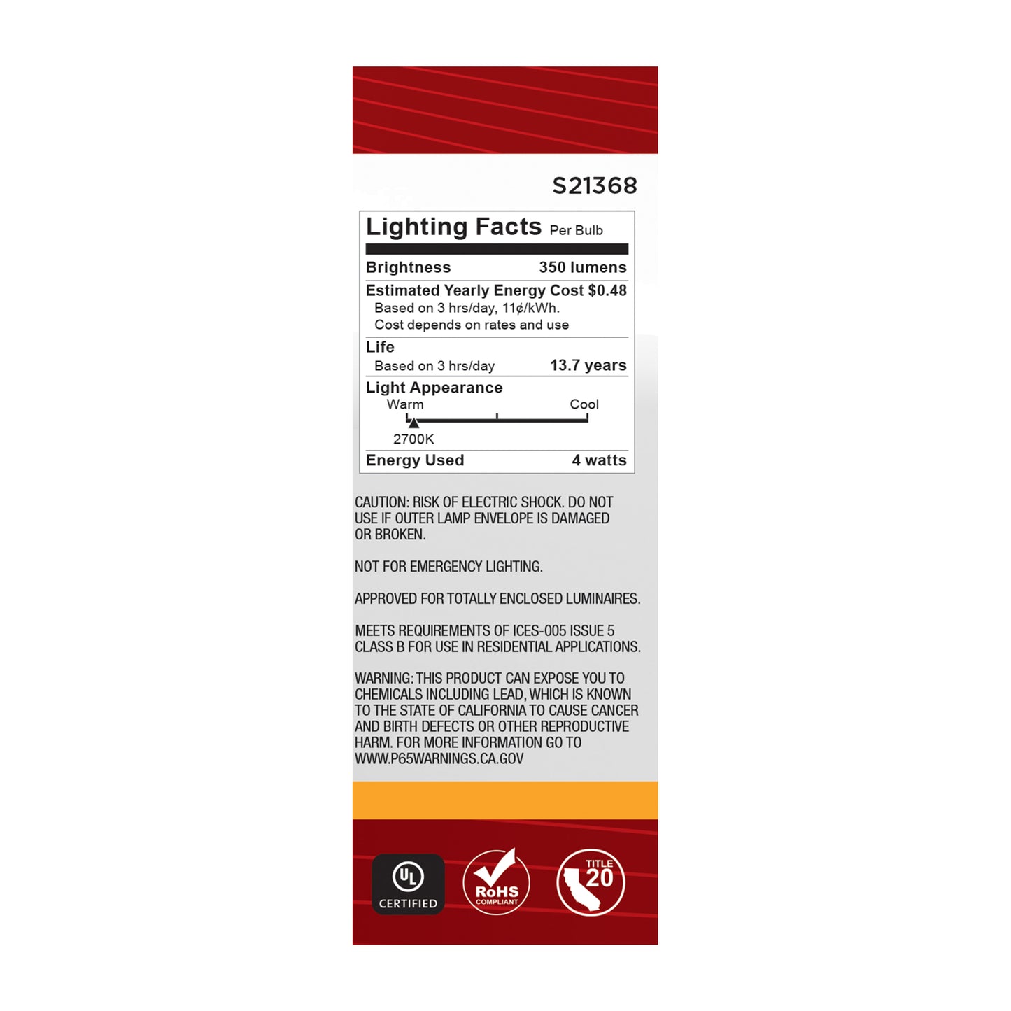 image of 4 Watt B11 LED - Clear - Medium base - 90 CRI - 2700K - 120 Volt - 3-Pack