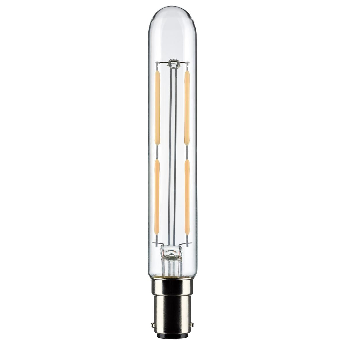 4 Watt T6.5 LED - Clear - Double Contact Bayonet Base - 4000K - 400 Lumens - 120 Volt