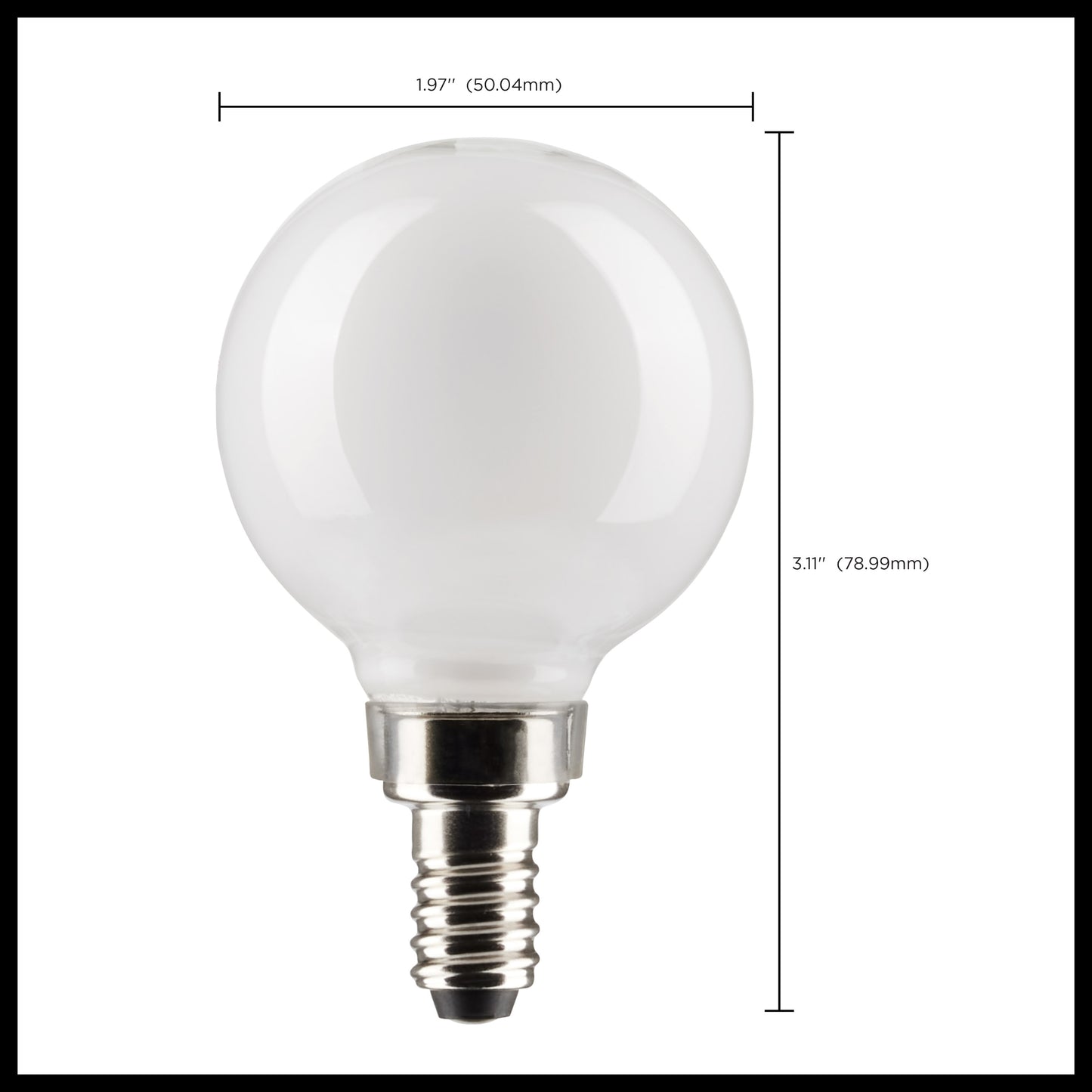 image of 4.5 Watt G16.5 LED - White - Candelabra Base - 2700K - 350 Lumens - 120 Volt - 2-Pack