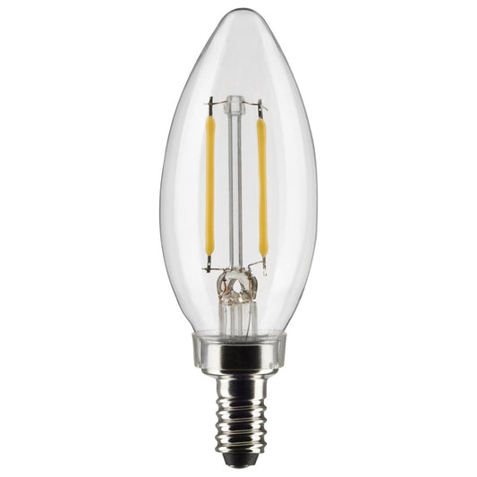 image of 3 Watt B11 LED - Clear - Candelabra Base - 2700K - 200 Lumens - 120 Volt - 2-Pack