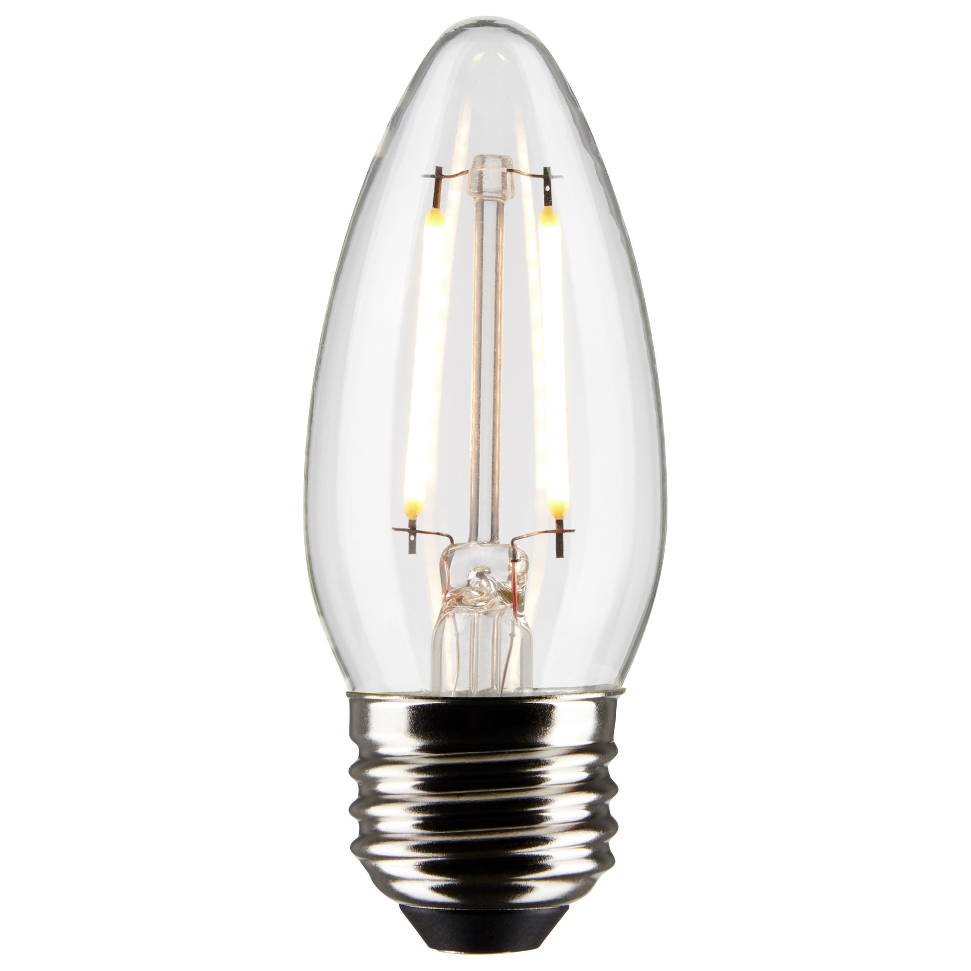 image of 3 Watt B11 LED - Clear - Medium Base - 2700K - 250 Lumens - 120 Volt - 2-Pack