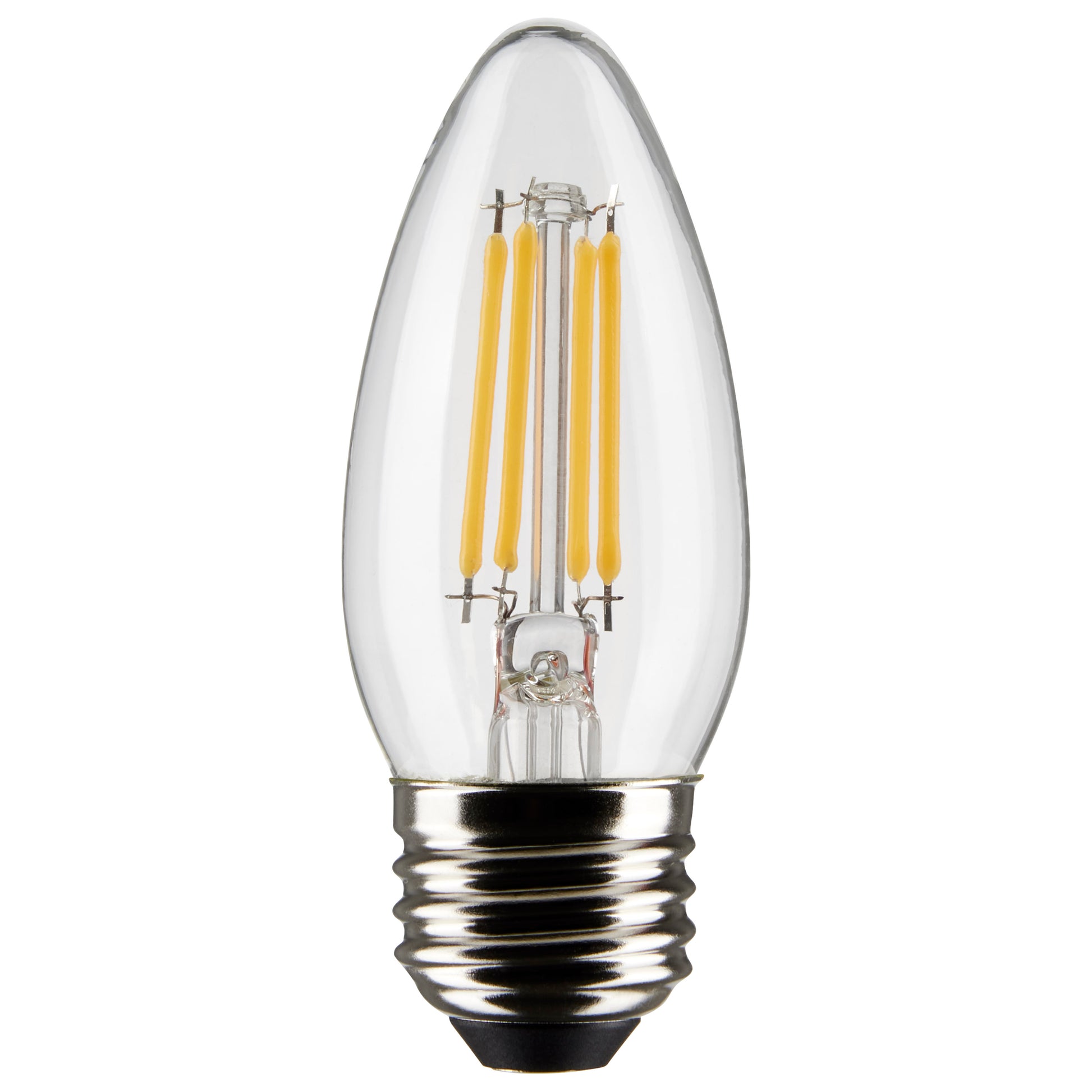 image of 4 Watt B11 LED - Clear - Medium Base - 2700K - 350 Lumens - 120 Volt - 2-Pack