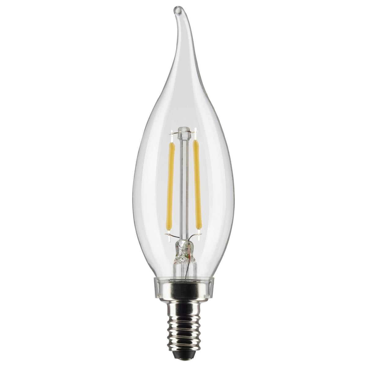 3 Watt CA10 LED - Clear - Candelabra Base - 2700K - 200 Lumens - 120 Volt - 2-Pack
