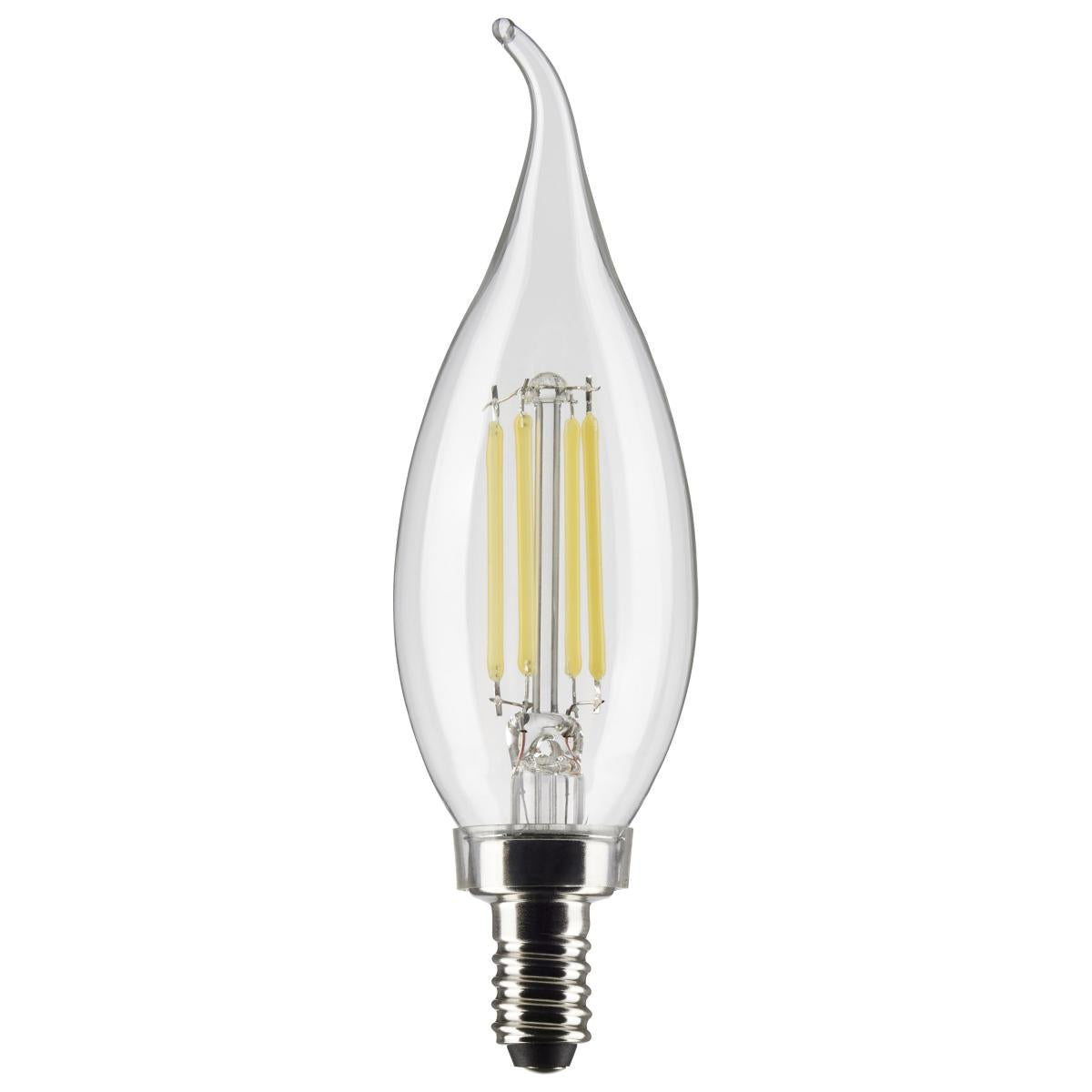 5.5 Watt CA10 LED - Clear - Candelabra Base - 2700K - 500 Lumens - 120 Volt - 2-Pack