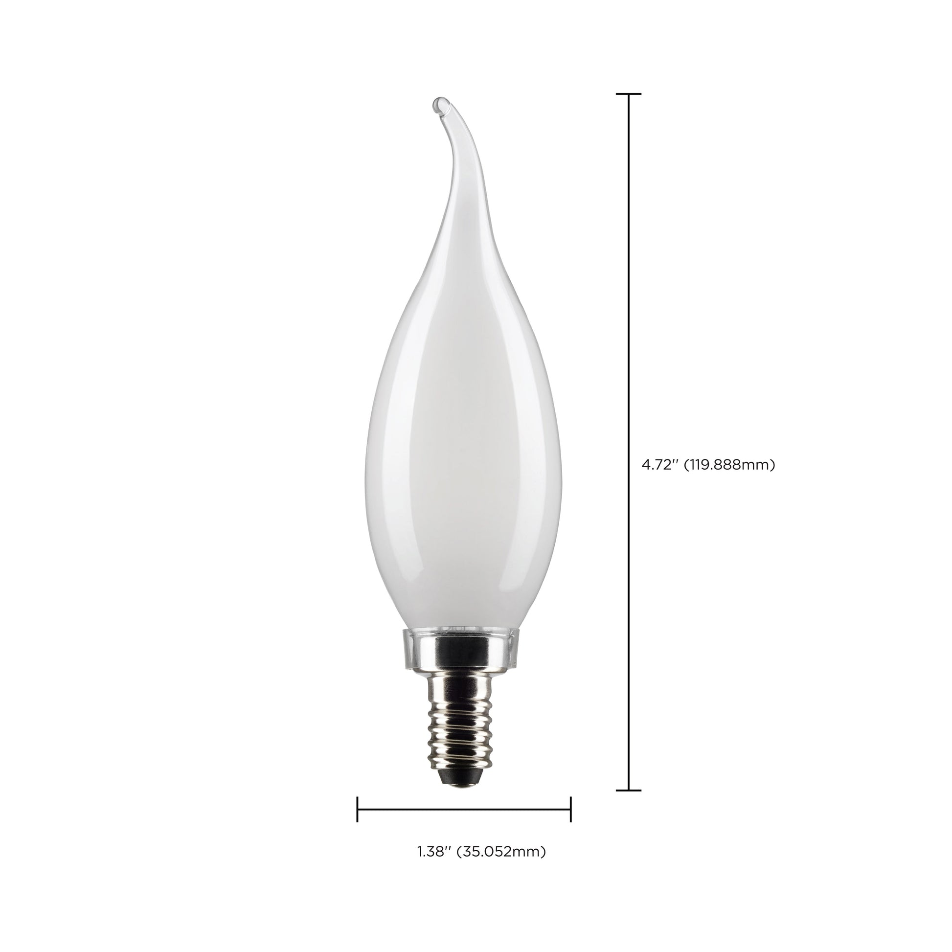 image of 5.5 Watt CA10 LED - Frosted - Candelabra Base - 2700K - 500 Lumens - 120 Volt - 2-Pack