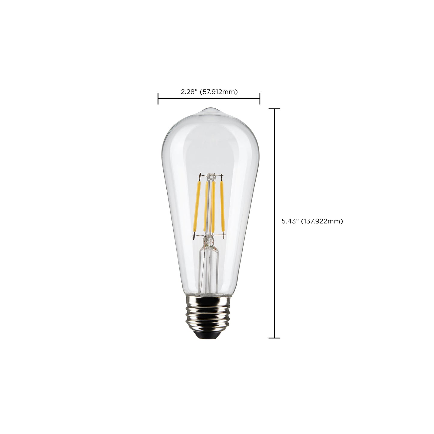 image of 5 Watt ST19 LED - Clear - Medium Base - 2700K - 425 Lumens - 2-Pack