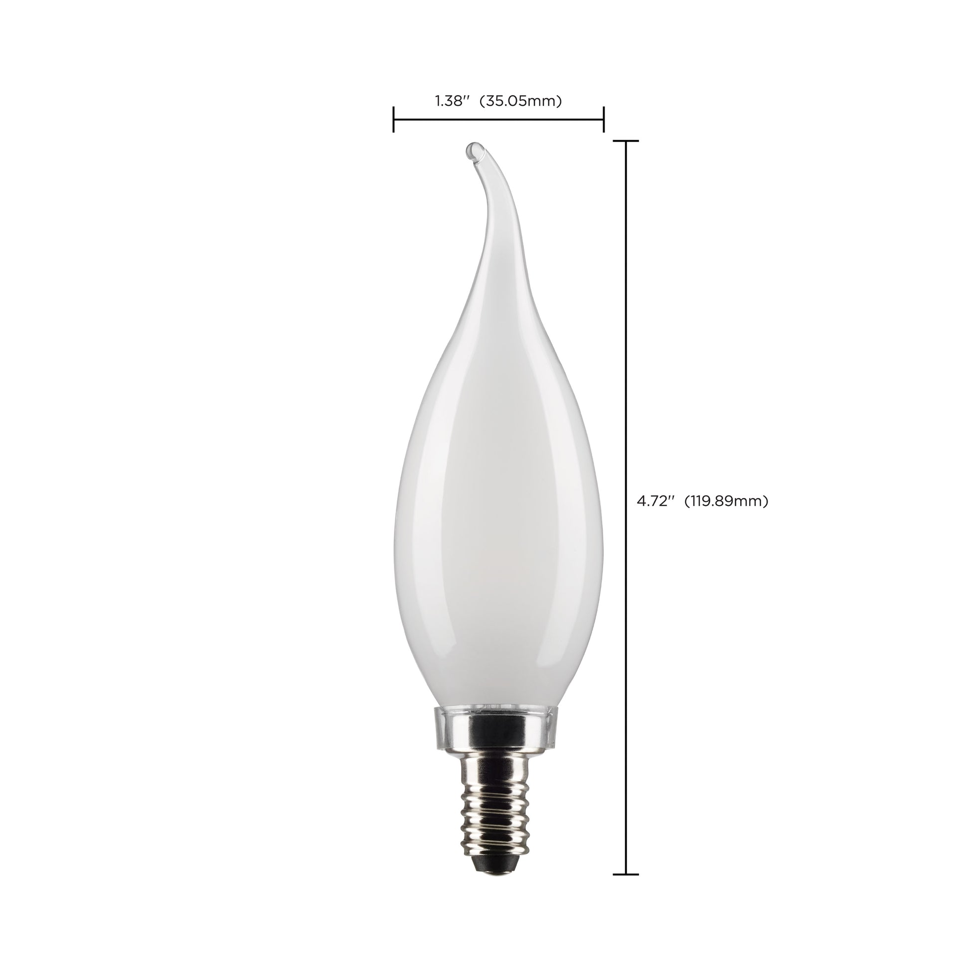 image of 5.5 Watt CA10 LED - Frost Finish - Candelabra Base - 5000K - 120 Volt - 2-Card