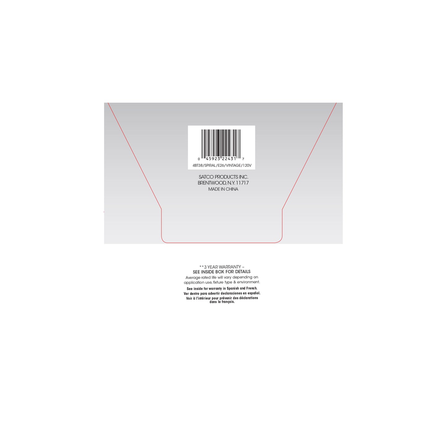 image of 4 Watt BT38 LED vintage style - Clear - 25000 Average rated hours - Medium Base - 120 Volt