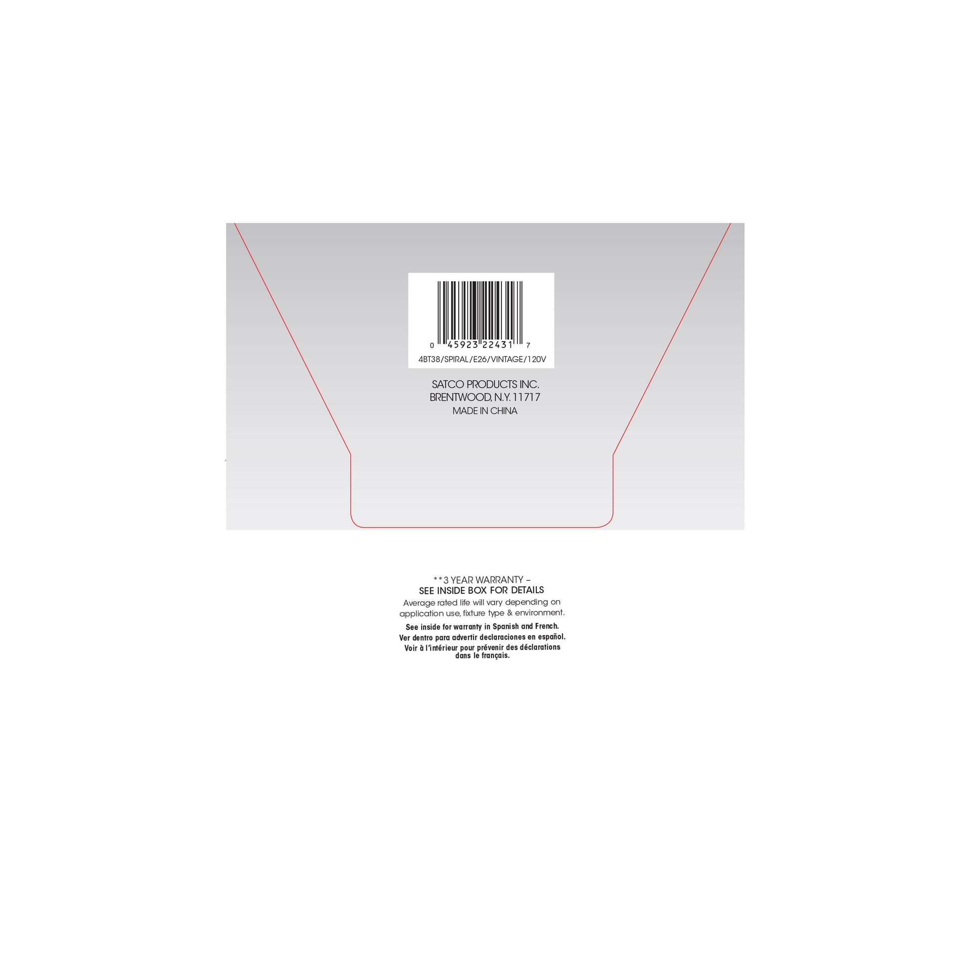 image of 4 Watt BT38 LED vintage style - Clear - 25000 Average rated hours - Medium Base - 120 Volt