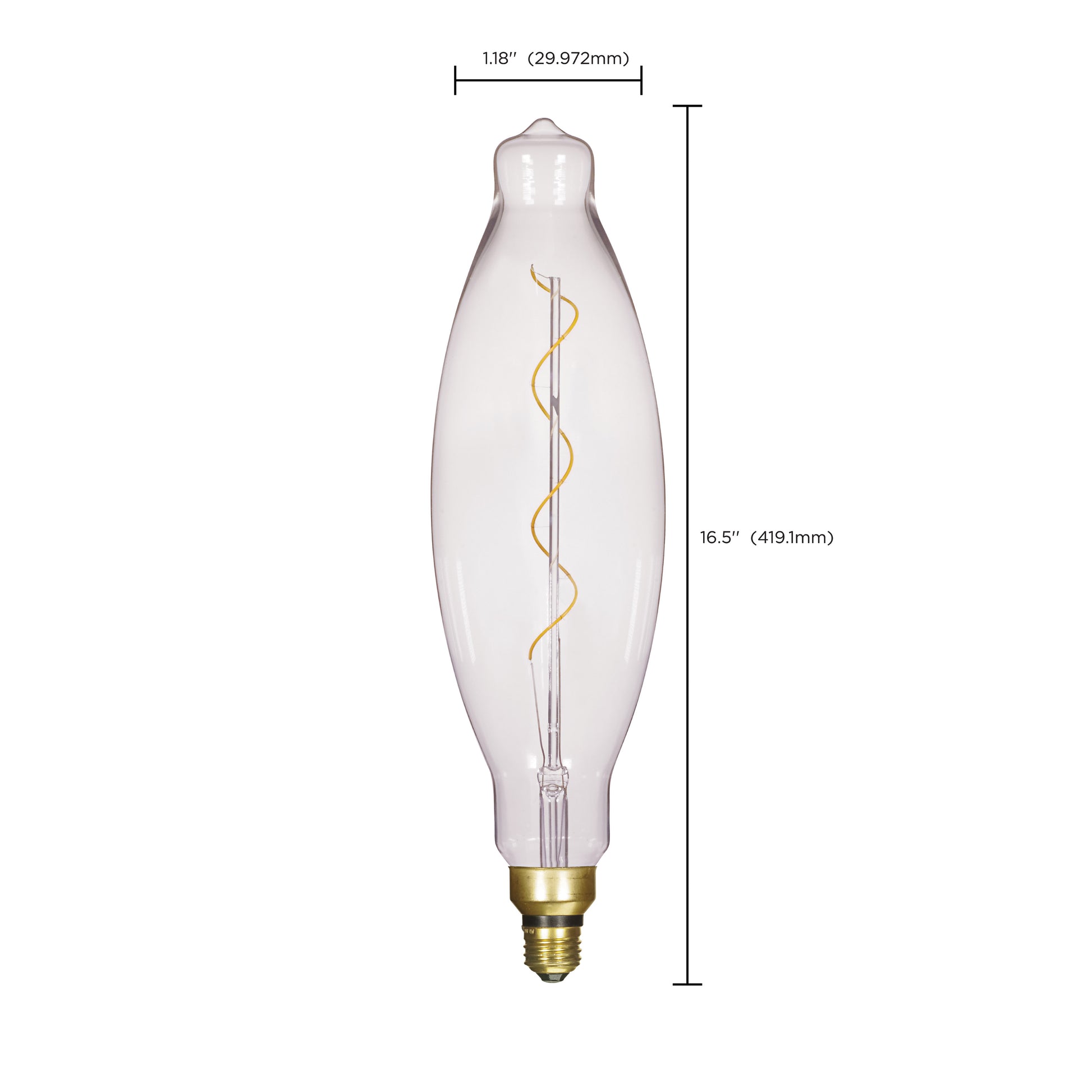 image of 4 Watt BT38 LED vintage style - Clear - 25000 Average rated hours - Medium Base - 120 Volt