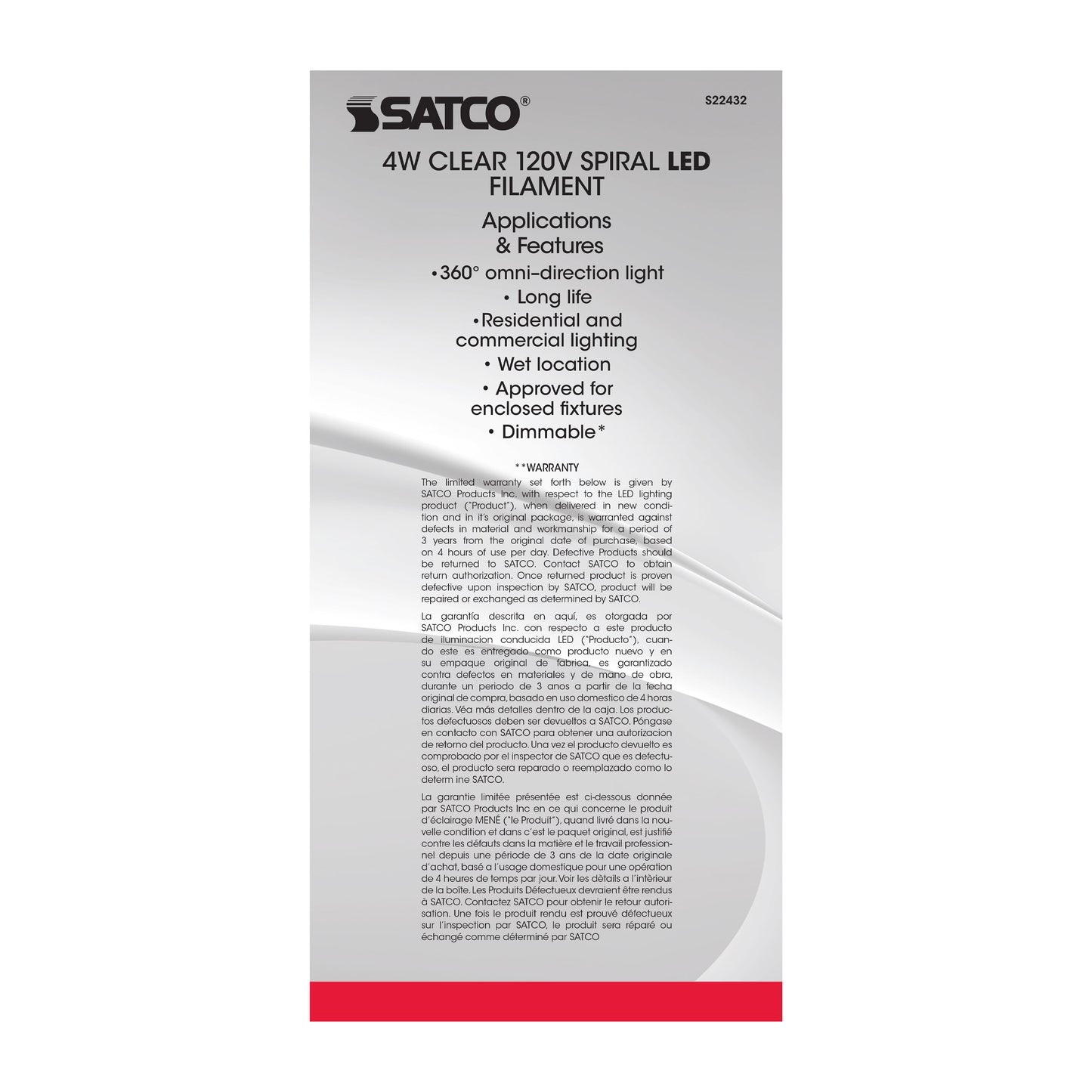 image of 4 Watt BT56 LED vintage style - Clear - 25000 Average rated hours - Medium Base - 120 Volt