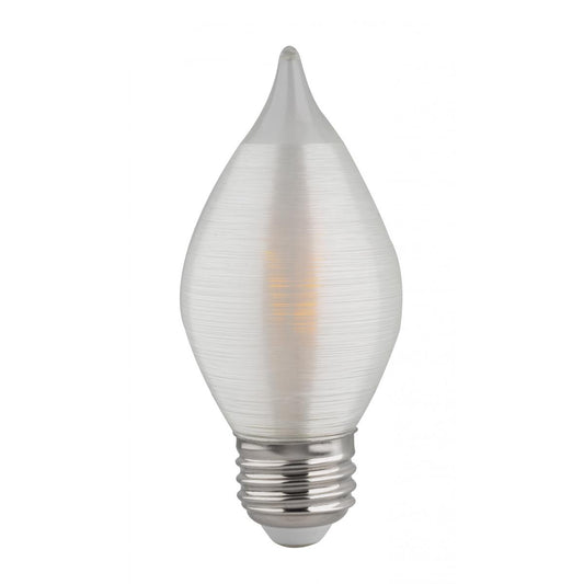 image of 4 Watt C15 LED - Satin Spun - Clear - Medium base - 2700K - 300 Lumens - 120 Volt - Carded