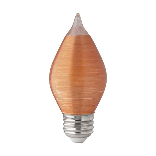 image of 4 Watt C15 LED - Satin Spun - Amber - Medium base - 2100K - 240 Lumens - 120 Volt