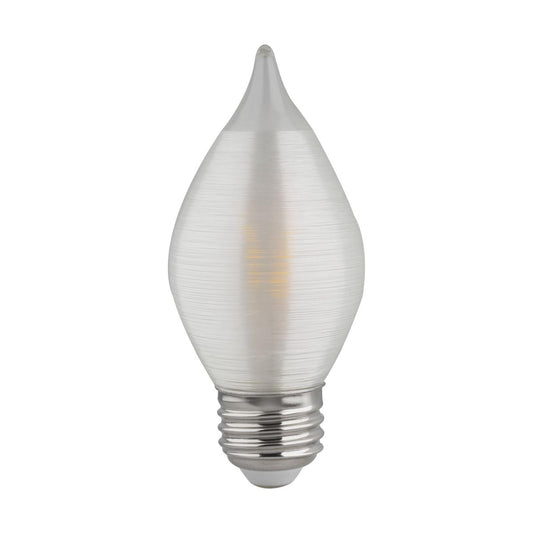 image of 4 Watt C15 LED - Satin Spun - Clear - Medium base - 2700K - 300 Lumens - 120 Volt