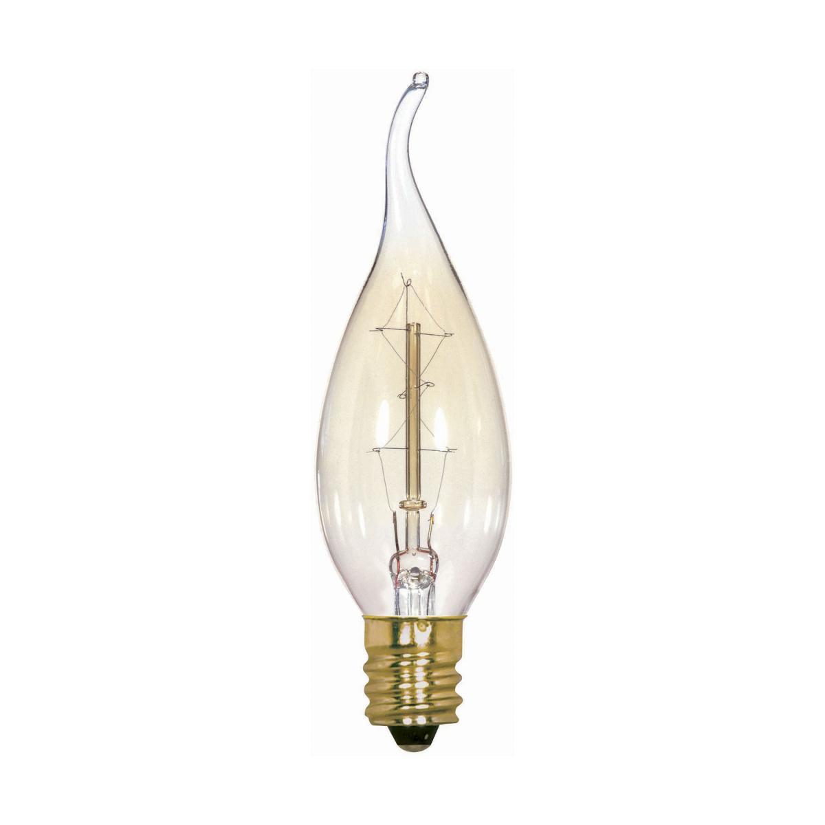 image of 25 Watt CA8 Incandescent - Clear - 3000 Average rated hours - 100 Lumens - Candelabra base - 120 Volt
