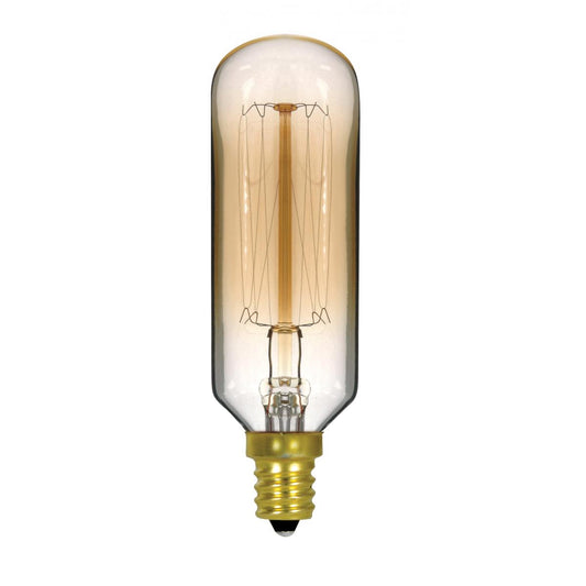 image of 40 Watt T9 Incandescent - Clear Gold - 3000 Average rated hours - 160 Lumens - Candelabra base - 120 Volt
