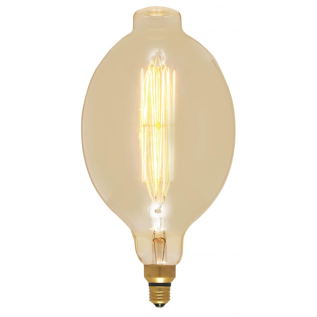 image of 60 Watt BT56 Incandescent vintage style - Amber - 2000 Average rated hours - Medium Base - 120 Volt