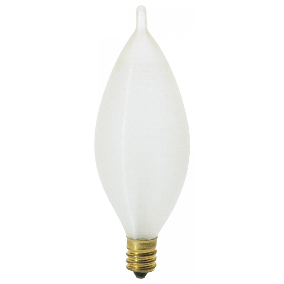 image of 25 Watt C11 Incandescent - Spun White - 4000 Average rated hours - 160 Lumens - Candelabra base - 120 Volt - Carded