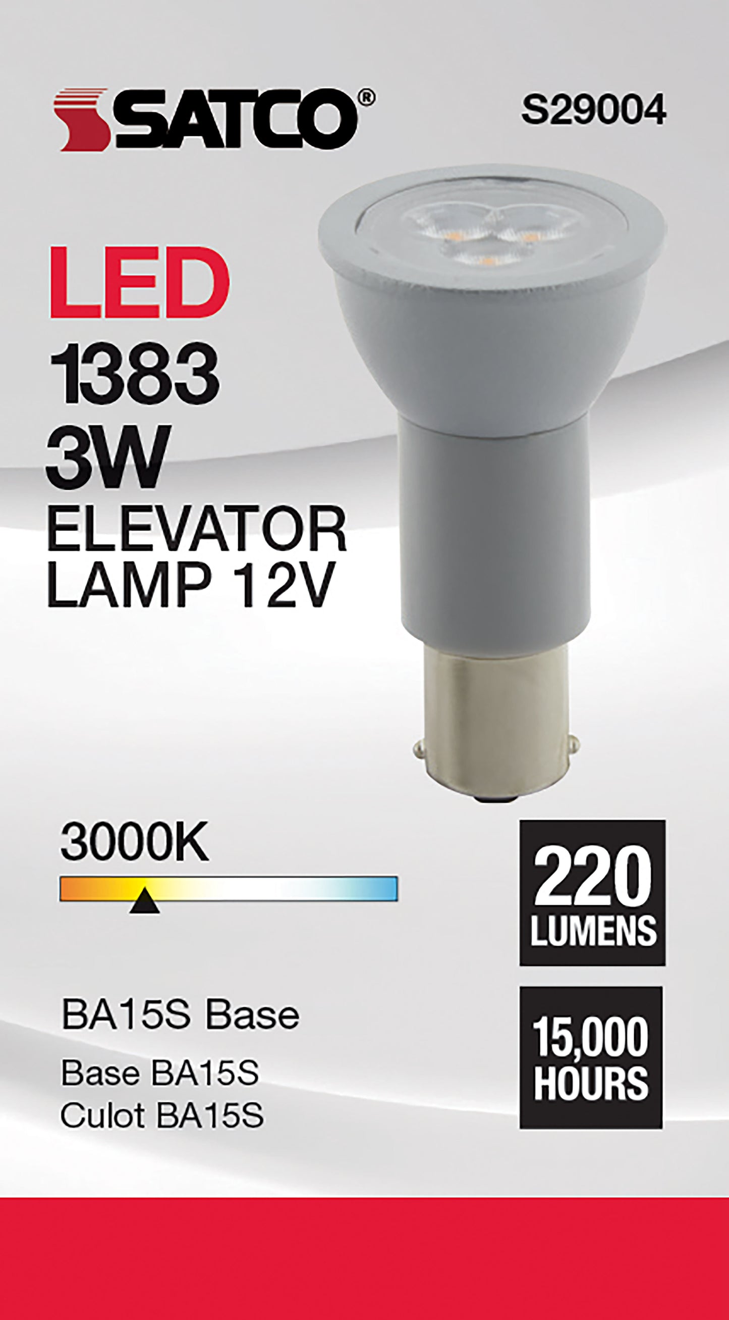 image of 3 Watt - R12 LED - 3000K - Bayonet Single Contact Base - 12 Volt