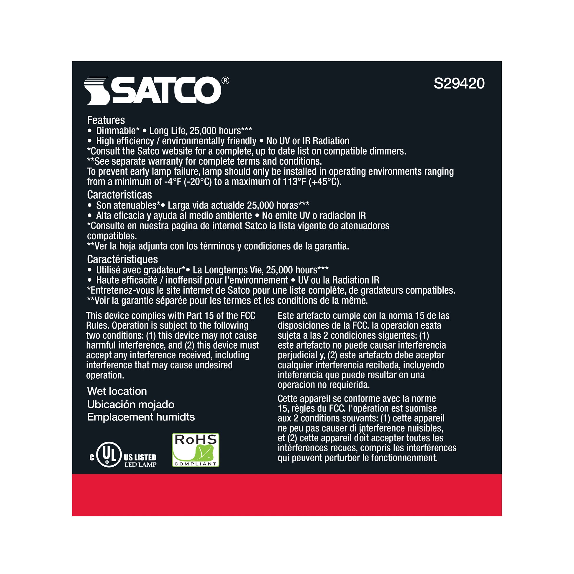 image of 12.5 Watt - PAR30SN LED - 2700K - 60 deg. Beam Angle - Medium base - 120 Volt