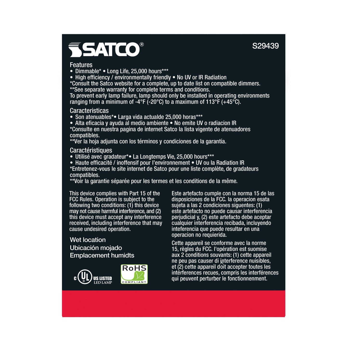 image of 12.5 Watt - PAR30LN LED - 2700K - 60 deg. Beam Angle - Medium base - 120 Volt