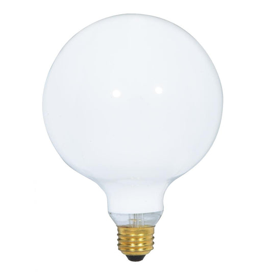 image of 40 Watt G40 Incandescent - Gloss White - 4000 Average rated hours - 280 Lumens - Medium base - 120 Volt