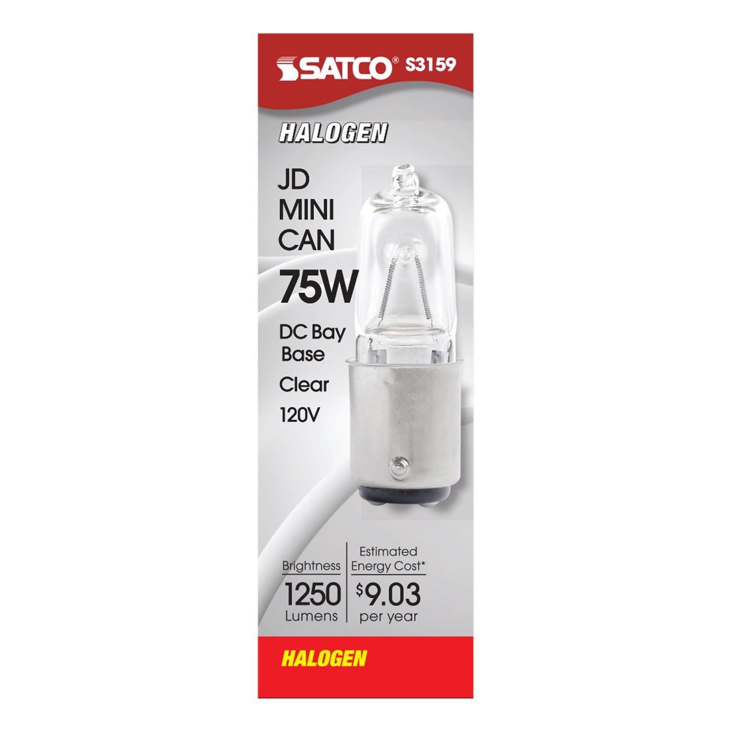 image of 75 Watt - Halogen - T4 - Clear - 2000 Average rated hours - 1250 Lumens - DC Bay base - 120 Volt