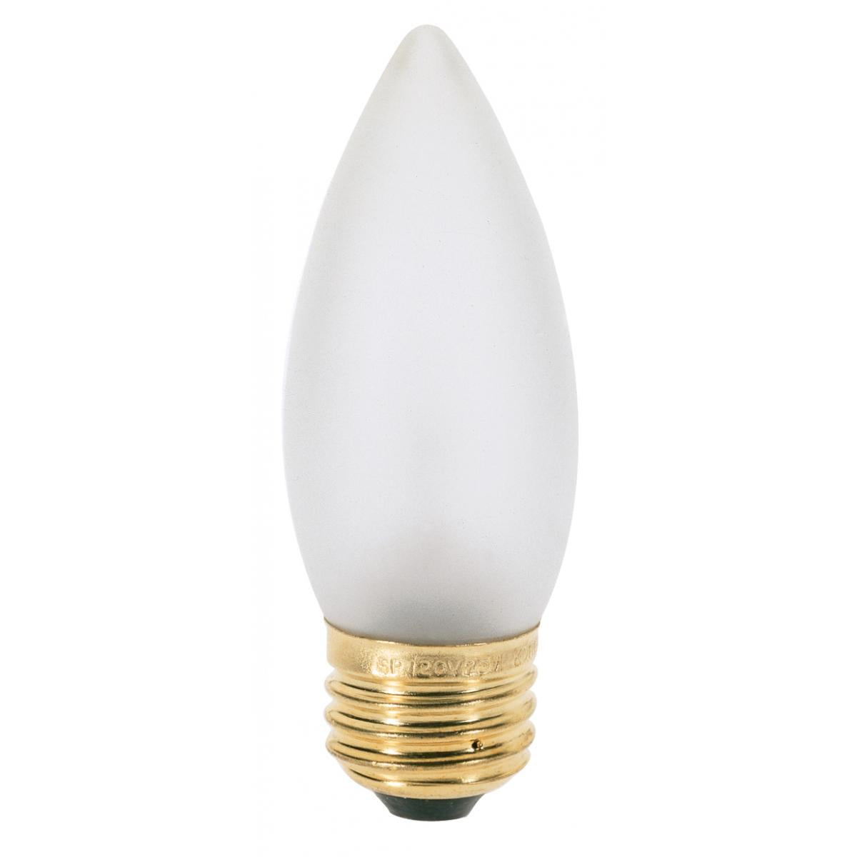 25 Watt B11 Incandescent - Frost - 1500 Average rated hours - 200 Lumens - Medium base - 120 Volt