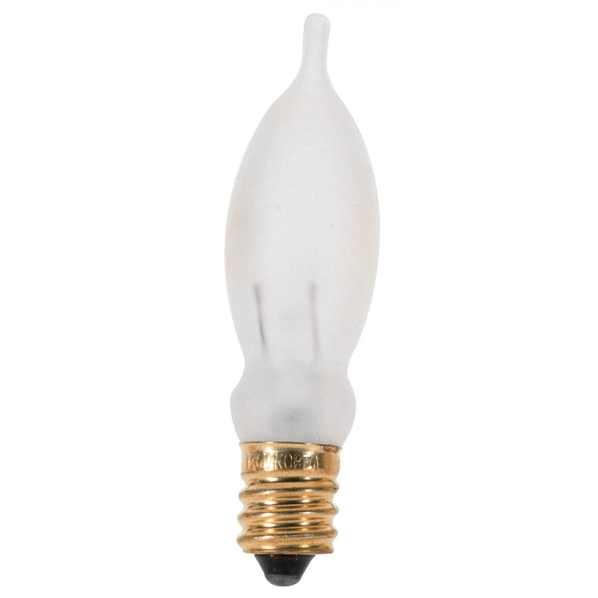 7.5 Watt CA5 Incandescent - Frost - 1500 Average rated hours - 35 Lumens - Candelabra base - 120 Volt