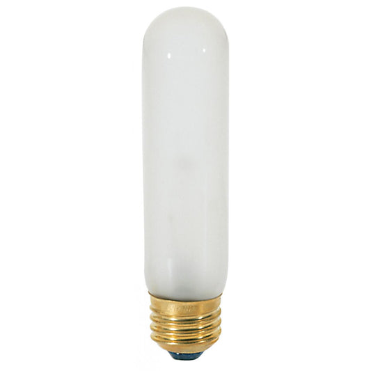 25 Watt T10 Incandescent - Frost - 2000 Average rated hours - 200 Lumens - Medium base - 120 Volt