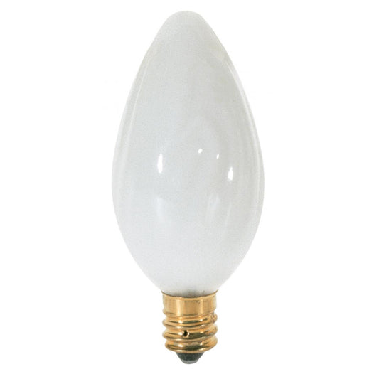 25 Watt F10 Incandescent - White - 1500 Average rated hours - 185 Lumens - Candelabra base - 120 Volt
