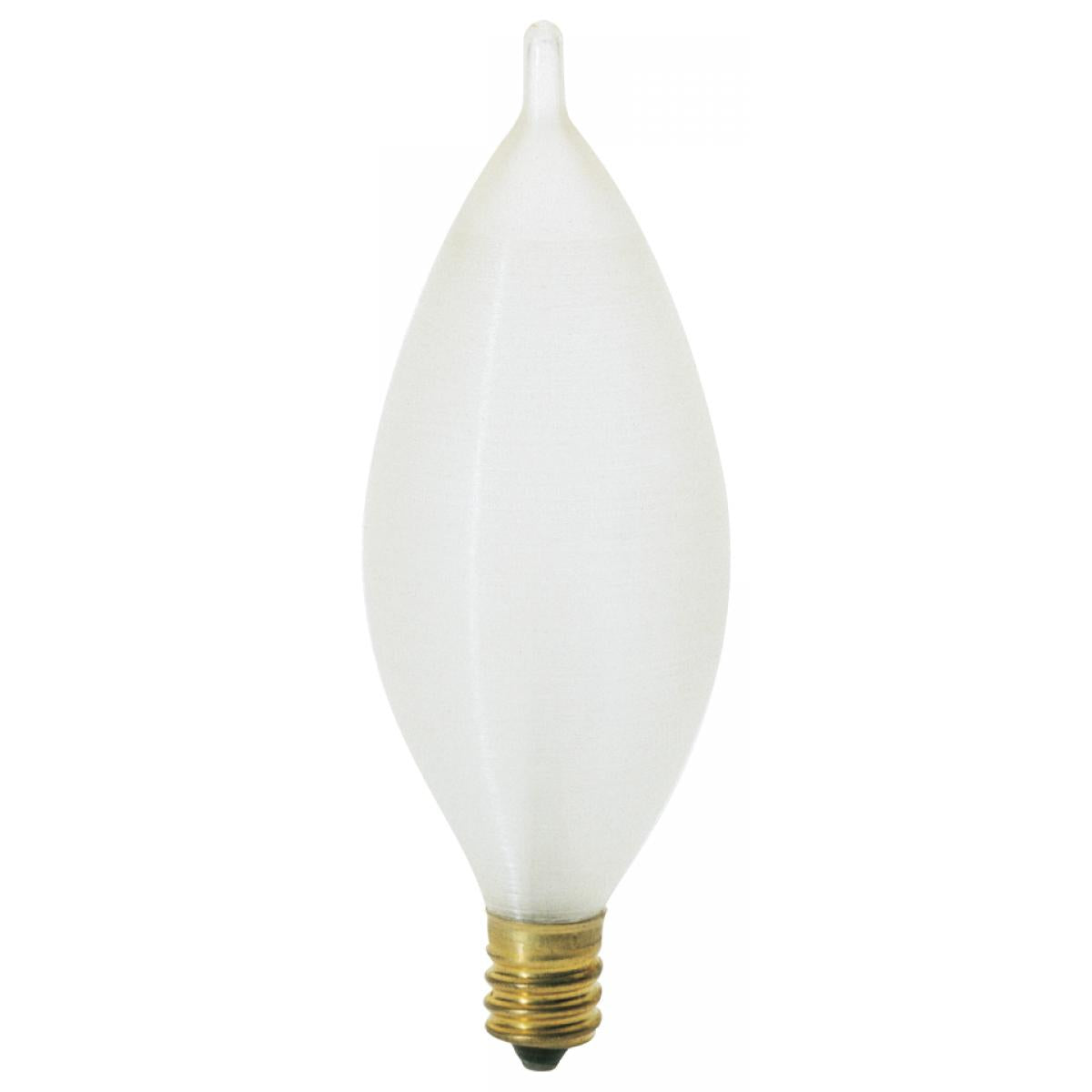25 Watt C11 Incandescent - Spun White - 4000 Average rated hours - 160 Lumens - Candelabra base - 120 Volt