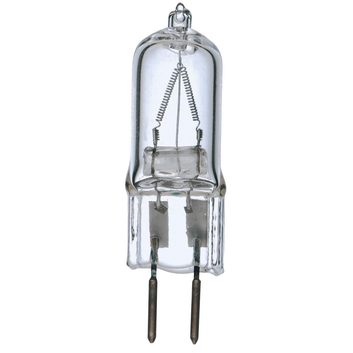 image of 35 Watt - Halogen - T4 - Clear - 2000 Average rated hours - 380 Lumens - Bi Pin GY6.35 base - 120 Volt - Carded