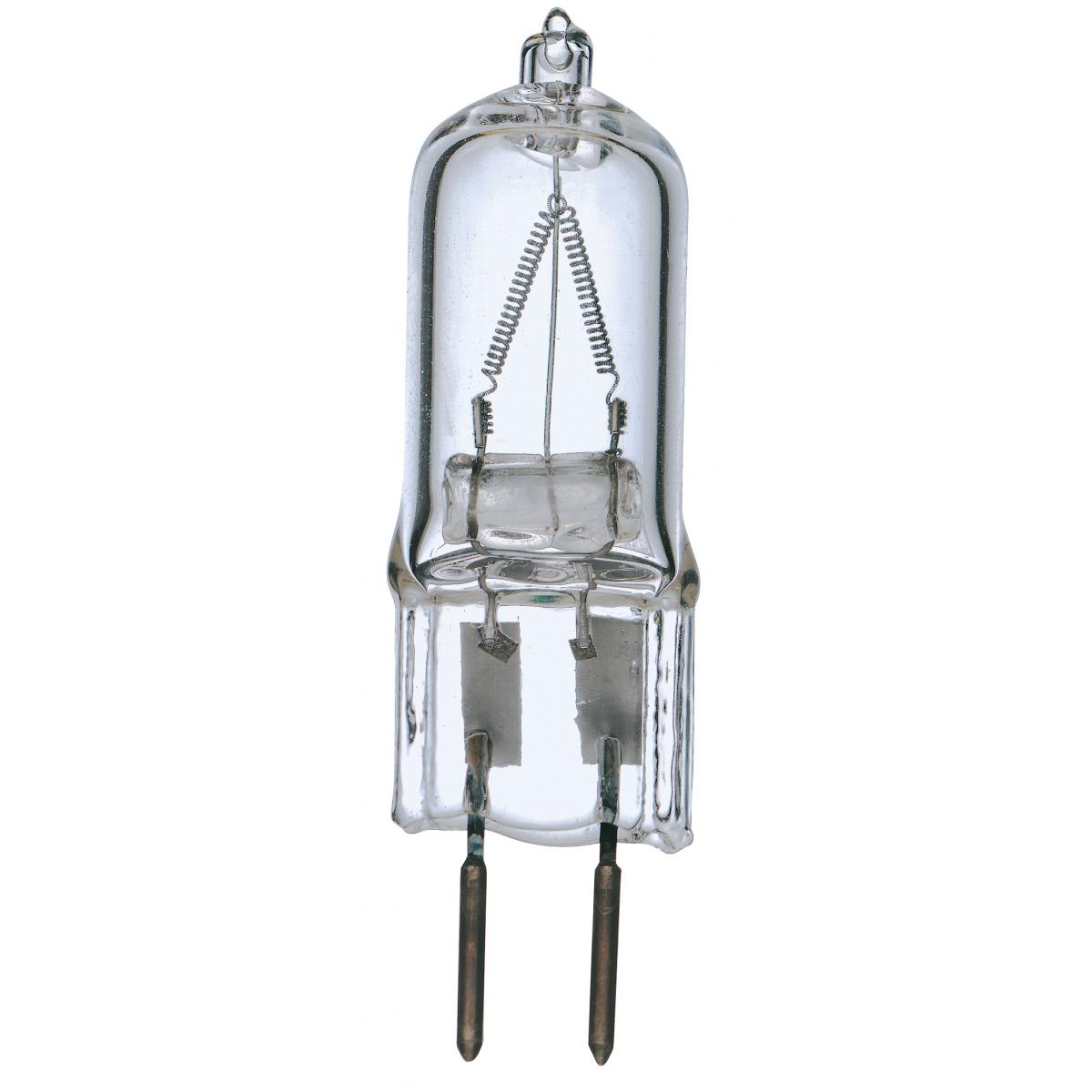 image of 100 Watt - Halogen - T4 - Clear - 2000 Average rated hours - 1700 Lumens - Bi Pin GY6.35 base - 120 Volt - Card