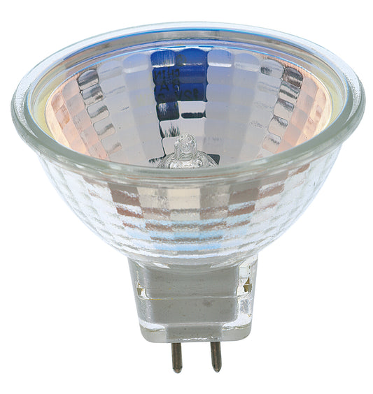 image of 20 Watt - Halogen - MR16 - ESX - 2000 Average rated hours - Miniature 2 Pin Round base - 12 Volt - Carded
