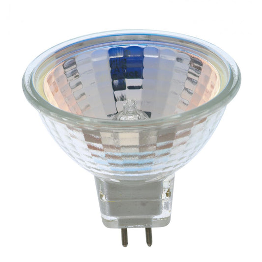 image of 20 Watt - Halogen - MR16 - BAB - 2000 Average rated hours - Miniature 2 Pin Round base - 12 Volt - Carded