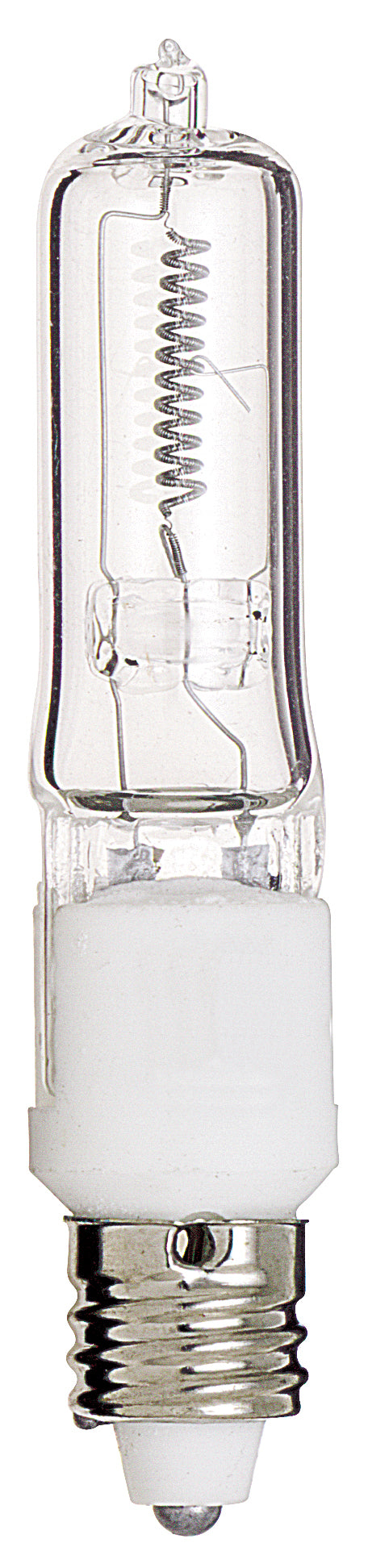 image of 75 Watt - Halogen - T4 - Clear - 2000 Average rated hours - 1250 Lumens - Mini Candelabra base - 120 Volt - Carded