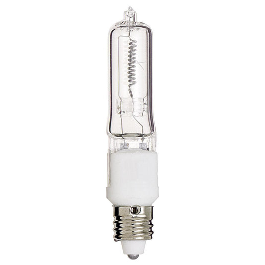 image of 100 Watt - Halogen - T4 - Clear - 2000 Average rated hours - 1700 Lumens - Mini Candelabra base - 120 Volt - Carded