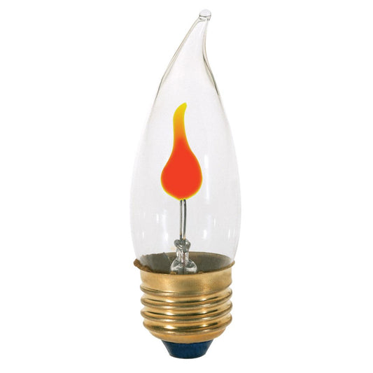 image of 3 Watt CA10 Incandescent - Clear - 1000 Average rated hours - Medium base - 120 Volt - Carded