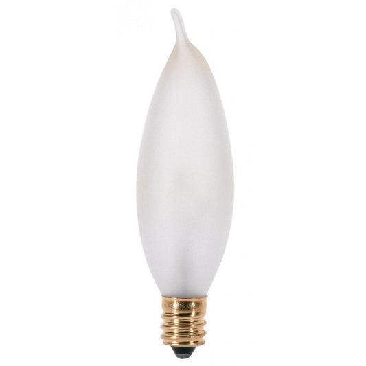 image of 25 Watt CA8 Incandescent - Frost - 1500 Average rated hours - 200 Lumens - Candelabra base - 120 Volt - 2-Card