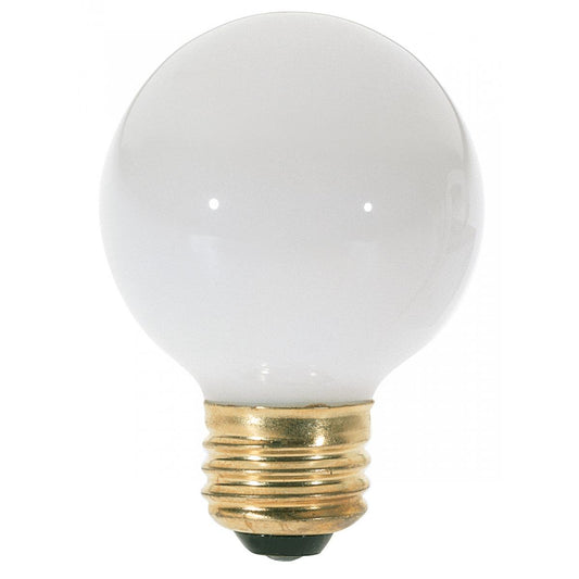 image of 25 Watt G18 1/2 Incandescent - Gloss White - 1500 Average rated hours - 160 Lumens - Medium base - 120 Volt