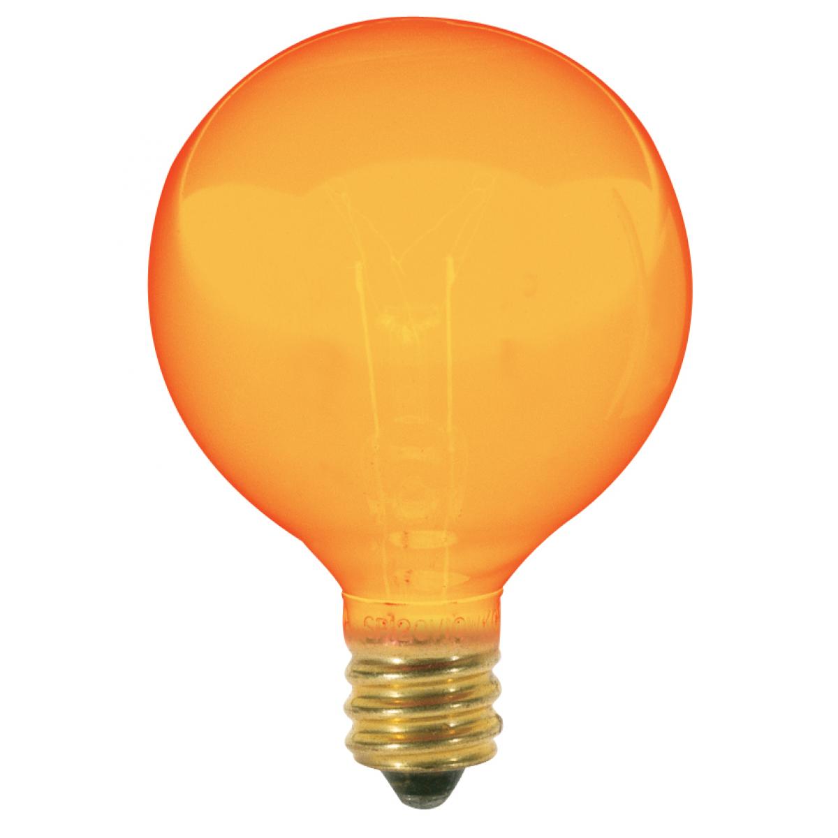 10 Watt G12 1/2 Incandescent - Transparent Amber - 1500 Average rated hours - Candelabra base - 120 Volt