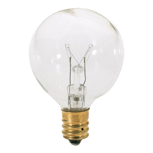 image of 25 Watt G12 1/2 Incandescent - Clear - 1500 Average rated hours - 180 Lumens - Candelabra base - 120 Volt