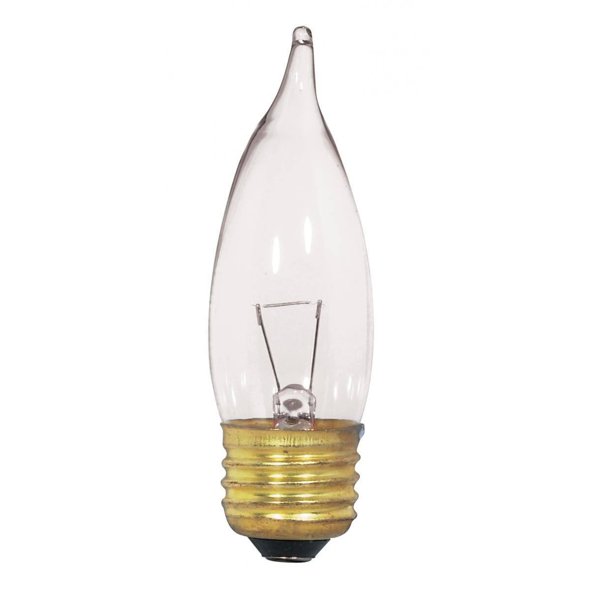 25 Watt CA10 Incandescent - Clear - 1500 Average rated hours - 250 Lumens - Medium base - 12 Volt