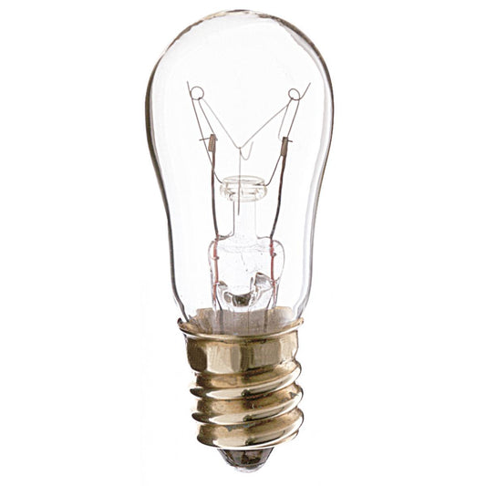 image of 6 Watt S6 Incandescent - Clear - 2500 Average rated hours - 30 Lumens - Candelabra base - 130 Volt
